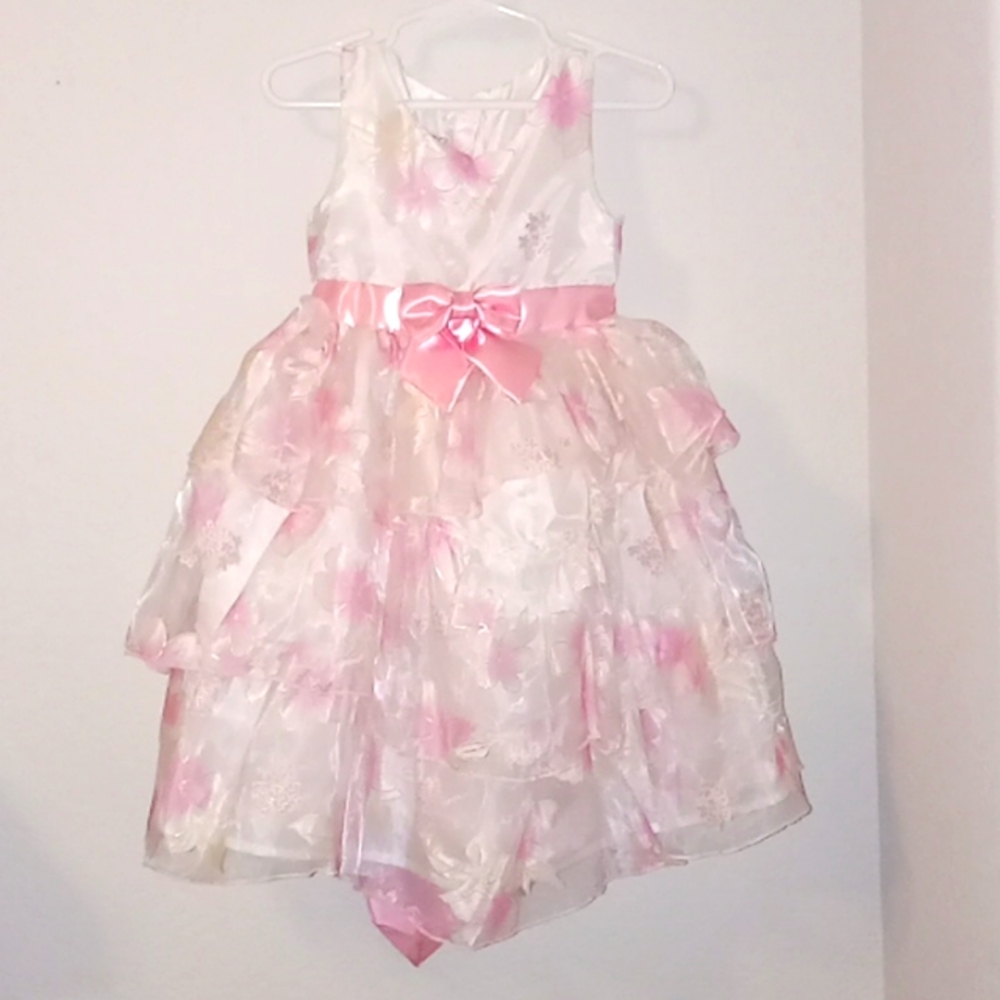 Pink Floral, bottom layered dress